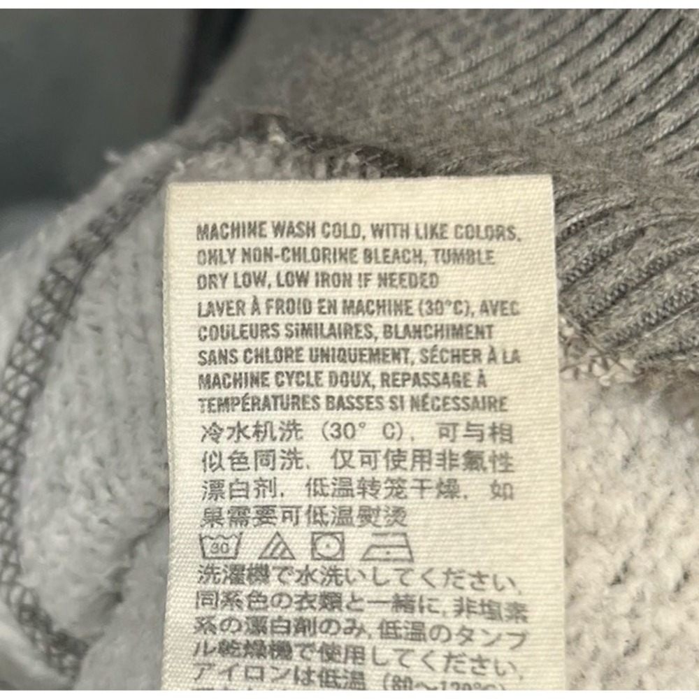 Vintage Abercrombie & Fitch Full Zip Hoodie Gray Logo Y2K Men's Medium Retro - Picture 10 of 11